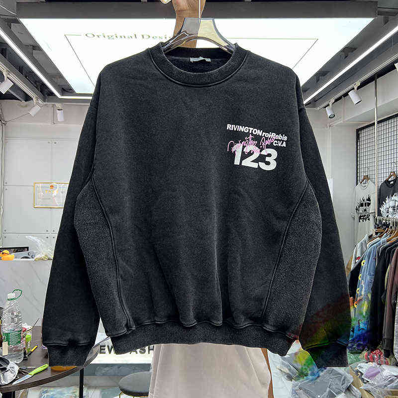 

Men's Hoodies Sweatshirts RRR123 Vintage Sweatshirts Men Women Top Version Fleece Keep Warm Puff Print RRR 123 Crewneck T220901