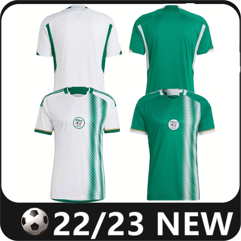 

2022 Algeria Men Soccer Jerseys SLIMANI MAHREZ FEGHOULI BENNACER ATAL 2023 Home Away 22 23 Football Shirts Short Sleeve Uniforms adult men camiseta de futbol, Black