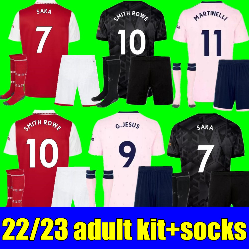 

Top New SMITH ROWE G.JESUS SAKA soccer jersey SALIBA 22 23 ODEGAARD NKETIAH ARSENAlS MARTINELLI TIERNEY 2022 2023 football kits shirt Men kit sets uniforms, Away+league patch
