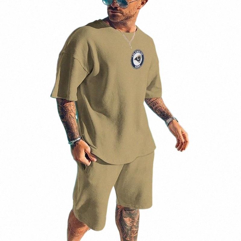 Parcours masculins sur voie masculine Tracksuit pour le survêtement masculin 2 pièces Sets Summer 2022 Brand Hommes Sports Casual Short Sleeve T-