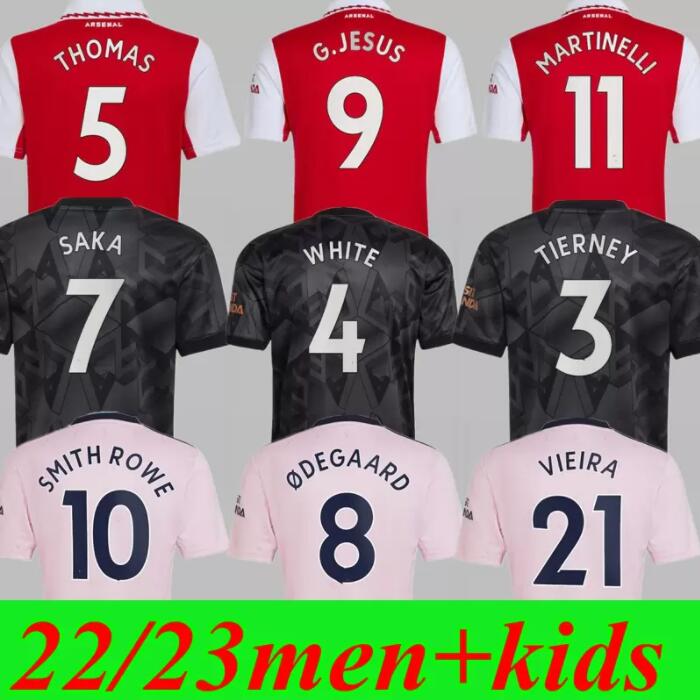 

22 23 MARTINELLI G. JESUS ARSEN soccer jerseys Gunners 2022 2023 KIDS KIT SMITH ROWE ARSen jersey SAKA FABIO VIEIRA All football shirt ODEGAARD, 22/23 away