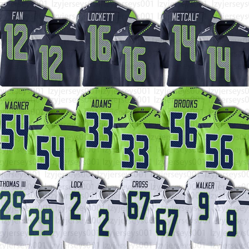 

16 Tyler Lockett 14 DK Metcalf Football Jerseys Seattle''Seahawks''Men 6 Quandre Diggs 2 Drew Lock 33 Jamal Adams 9 Kenneth Walker III 1 D'Wayne Eskridge Fant, Custom women jersey