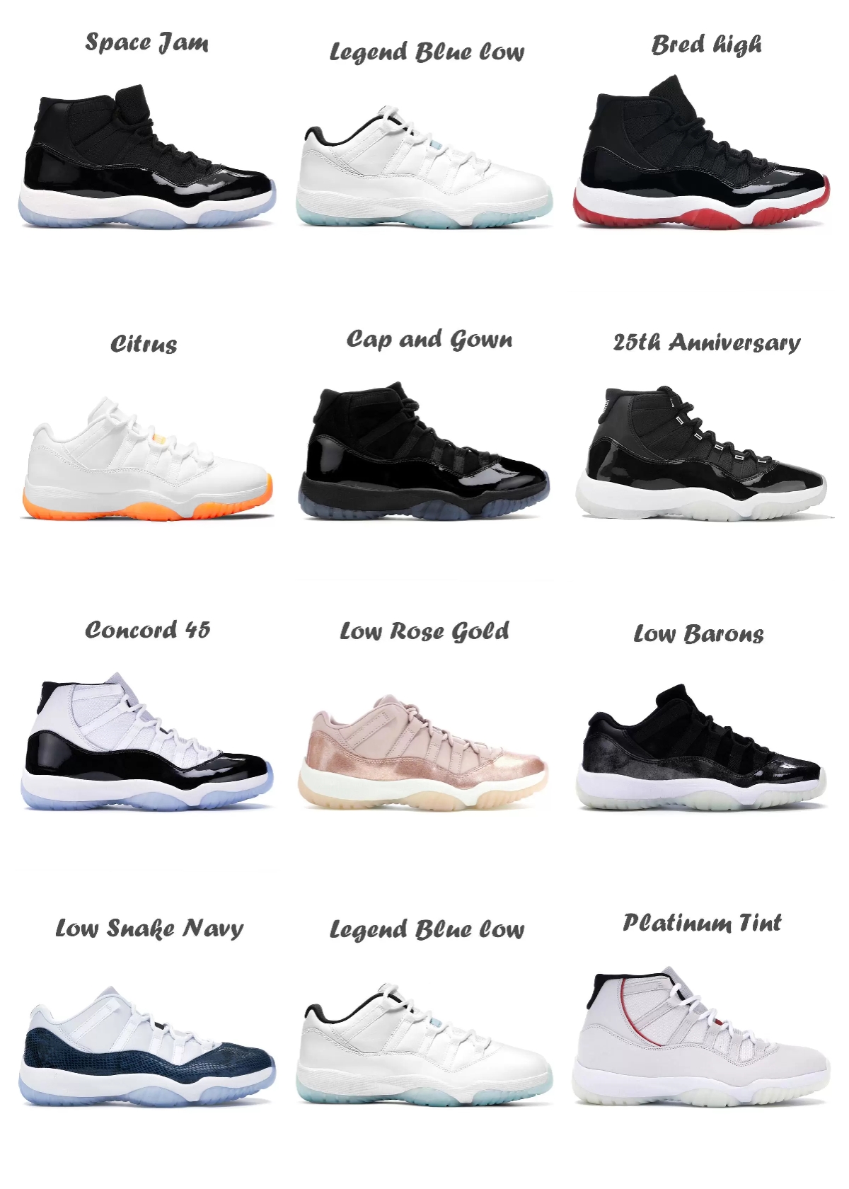 

Shoes Dr Basketball Jumpman 11 Sneakers Fashion Outdoor Men's Women's Citrus Legend Blue Low Breed Heir Black, 32