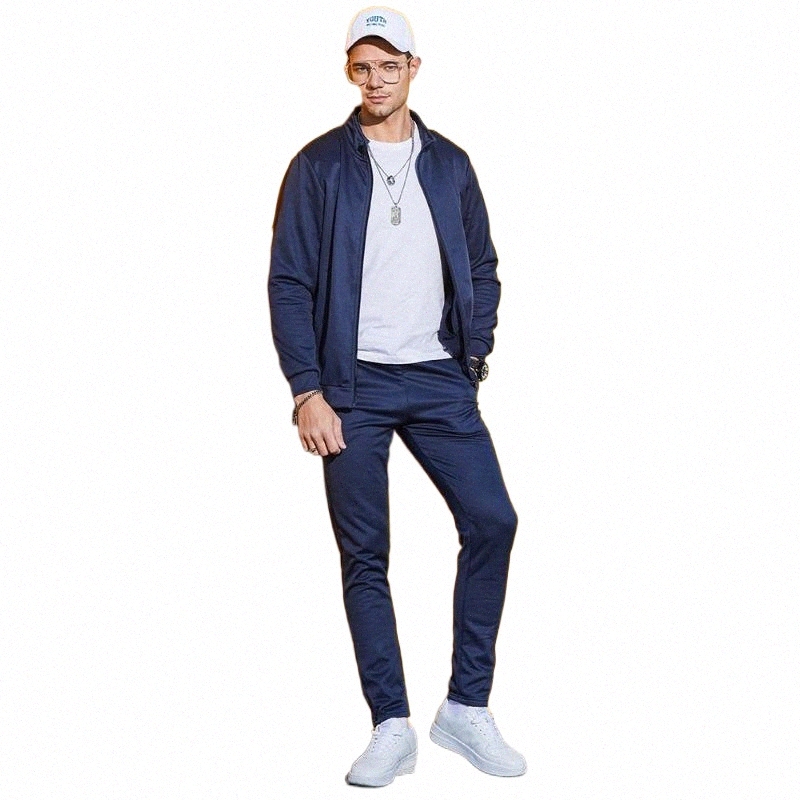Parcours masculin Tracksuis de survêtement masculin Automne et hiver Contant de manteau masculin Two Piece Set Color Couleur Sports Loison Loose