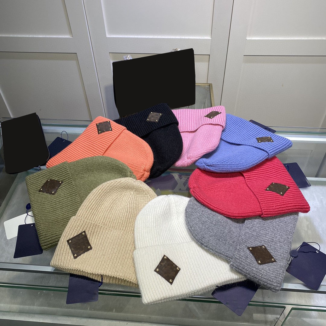 Winter luxury fashion designer beanie hat man casquette cashmere knitted men beanies warm baseball sport hats skull caps fitted bonnet cap 8color
