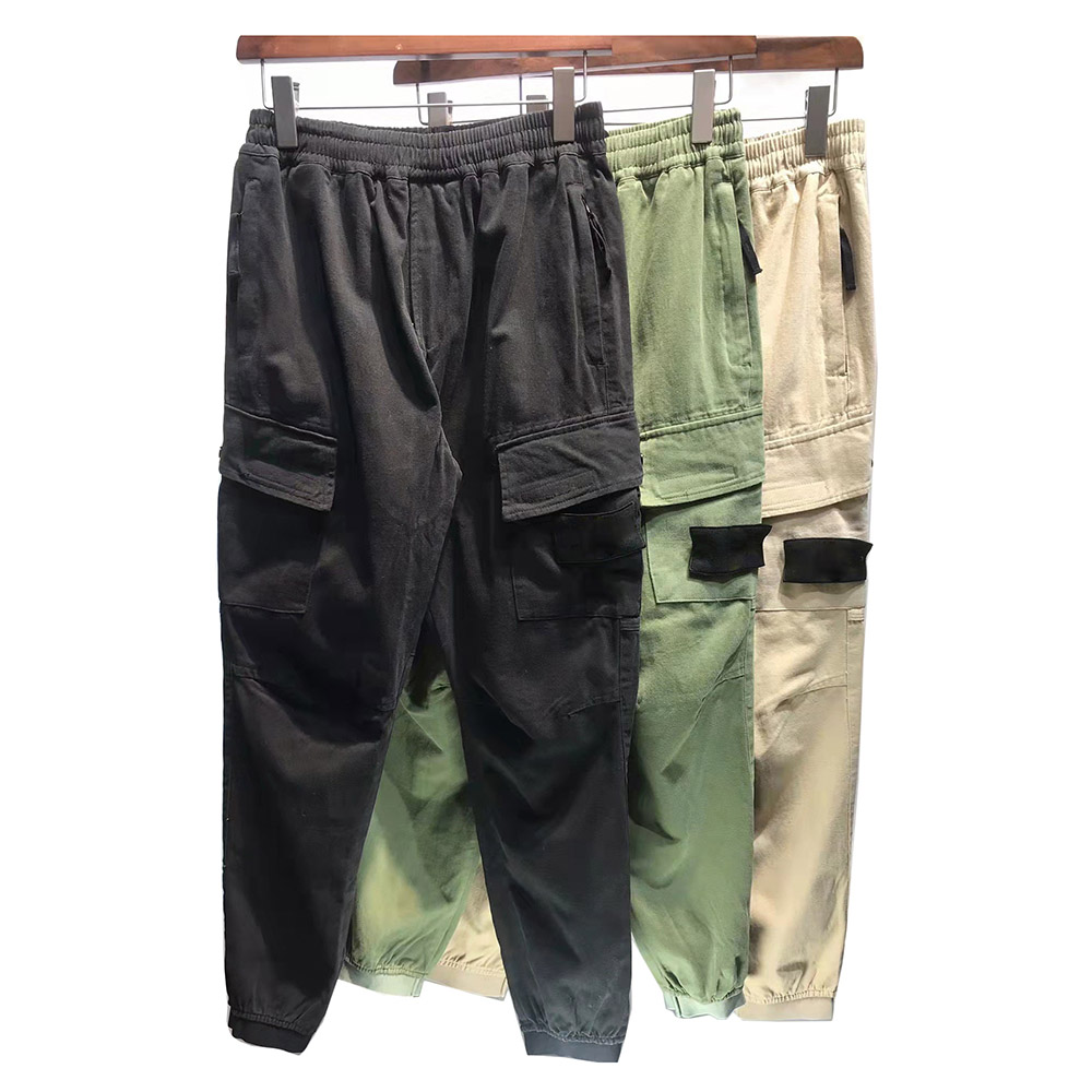 

Mens Cargo Pants Joggers Trousers Embroidered Compass Patch Pockets on Both Sides Zippers Adjustable Waist Rope Running Mountaineering Sports Casual Outwear, Army green