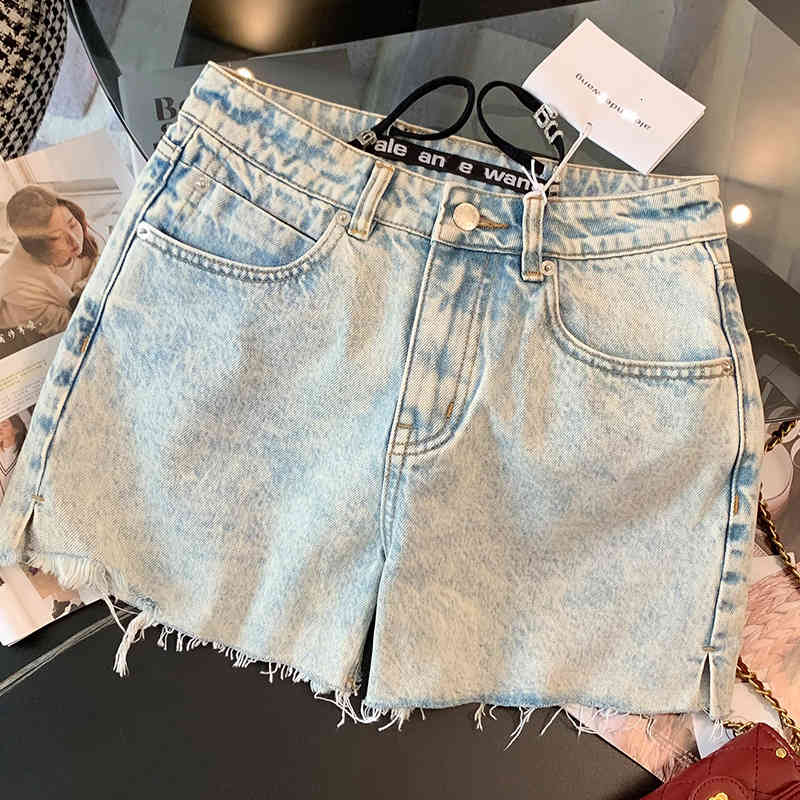 Women's Jeans aw King shorts girls high waist thin holes versatile wearing jeans female summer 3UJH-image-798613113