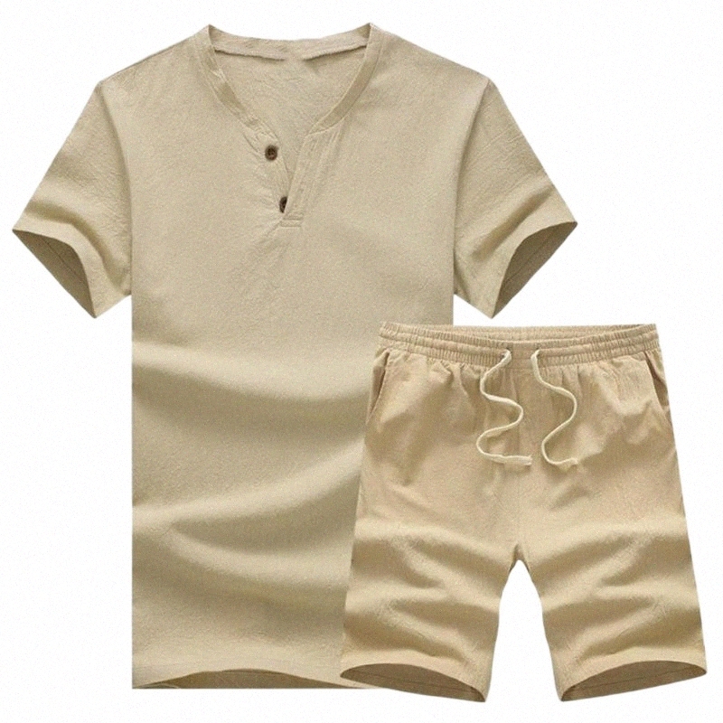 Men's Tracksuits men's Tracksuits Summer Men Outfit Solid Color Plus Size Tracksuit Two Piece Set Short Sleeve T-shirt Drawstring Shorts H