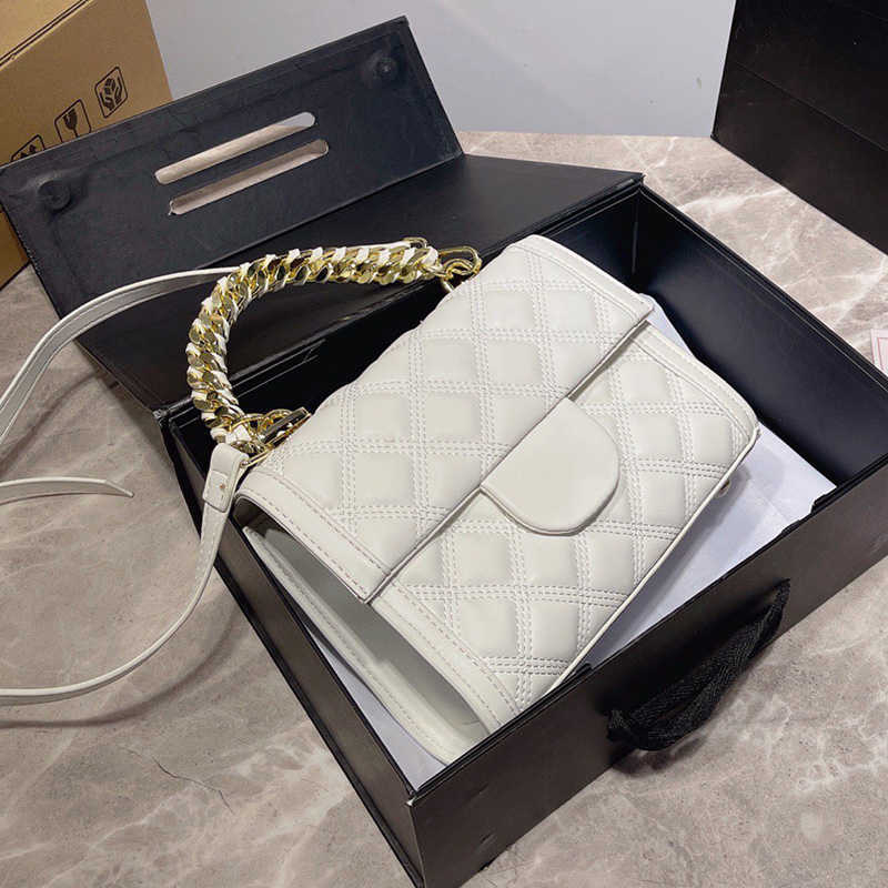 

designer bags Womens Classical Bicolore Quilted Bags Cuban Link Handle Totes Leather Strap Crossbody Classic Mini Flap Square GHW Multi Black bag luxury handbag
