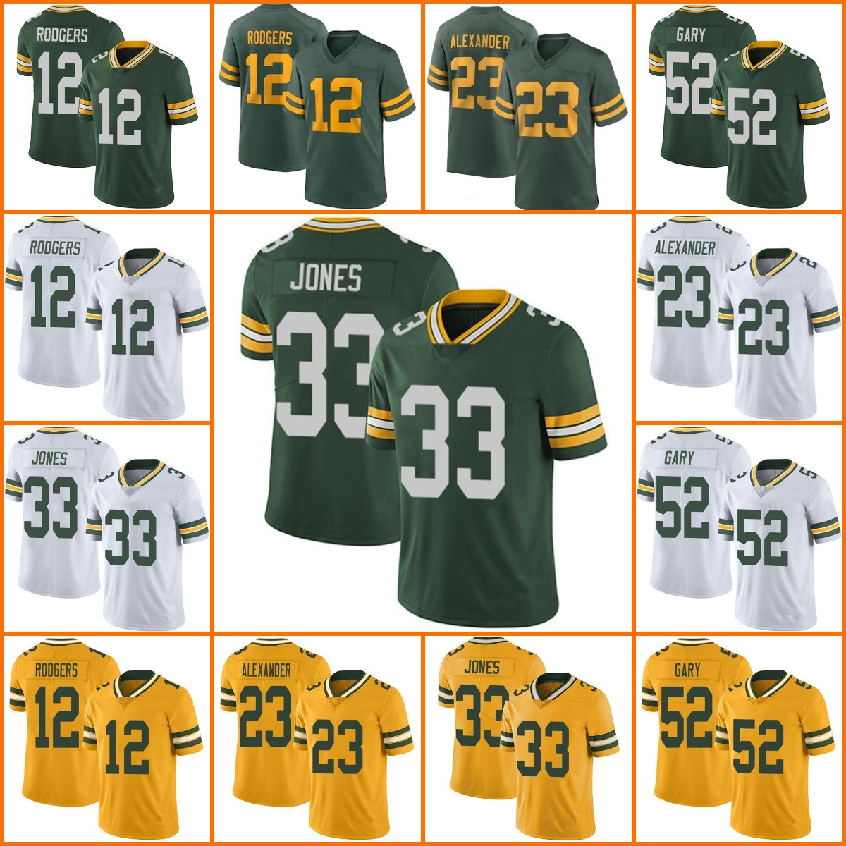 

Jersey Custom Green Bay''Packers''Men Jaire Alexander Rashan Gary Aaron Rodgers Aaron Jones Legend Home''NFL''Women Youth Limited Wholesale, 12