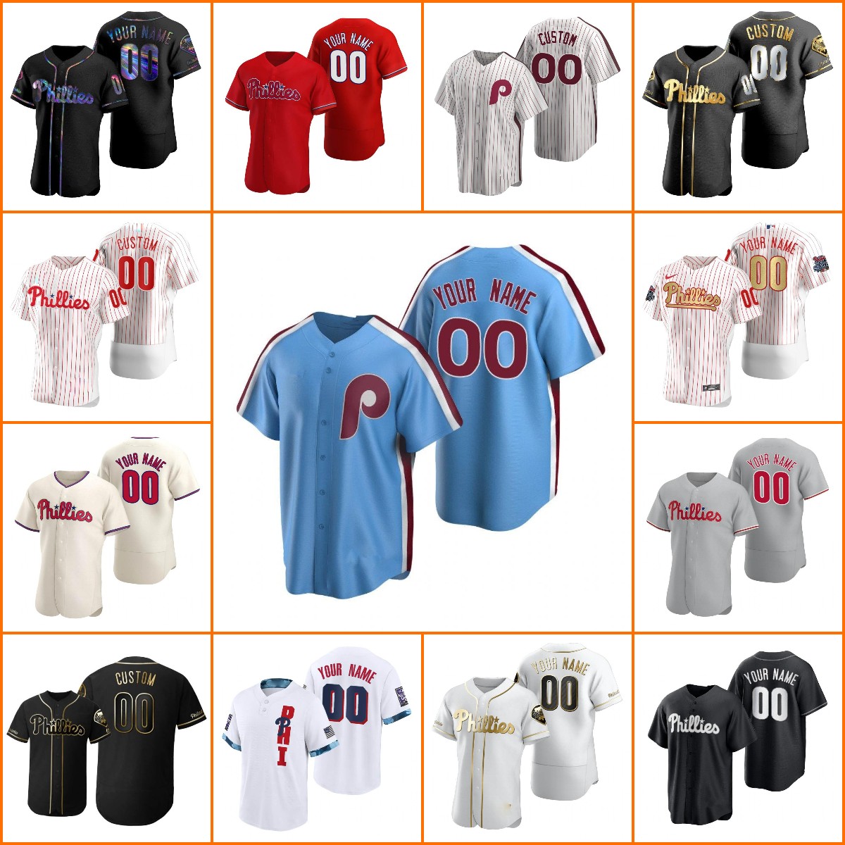 

Baseball Jersey Wholesale Custom S-3XL Philadelphia''Phillies''MEN WOMEN YOUTH 2022 Alternate City Connect Custom Limited Jersey