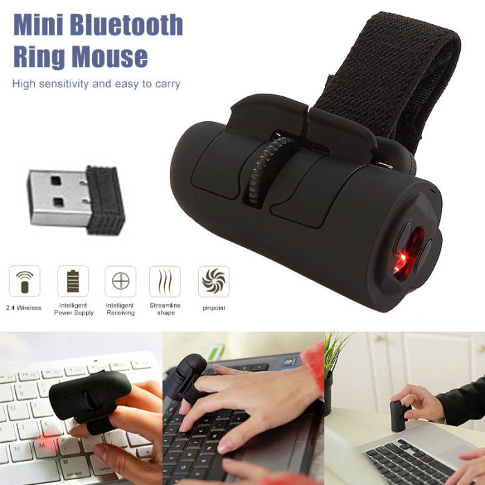 

2.4GHz USB Wireless Mice Finger Rings Optical Mouse 1200Dpi For PC Laptop Bluetooth Wearable 3D Mause gaming Tablets
