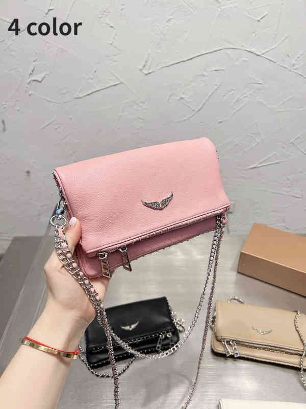 

shoulder bags ZV Designer Bags Nano Decorated Wings Handbag Messenger Ladies Feminine Scalp Crossbody Women Chain Bag Female Wallets 220611, Pink