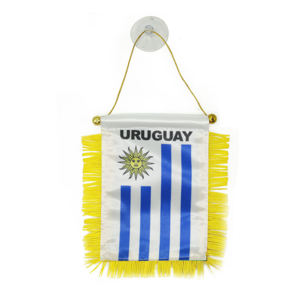 

Uruguay Mini Flag Banner 10x15 cm Premium Polyester Pennant with Suction Cup for Home Office Door Decor
