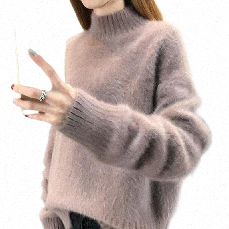 Ponts pour femmes pulls f￩minins Egood Korean Autumn Solin Mohair Basic Fashion Sweater ol manches longues Sweet Sweet Mujer Knit Pilluvers D2SB