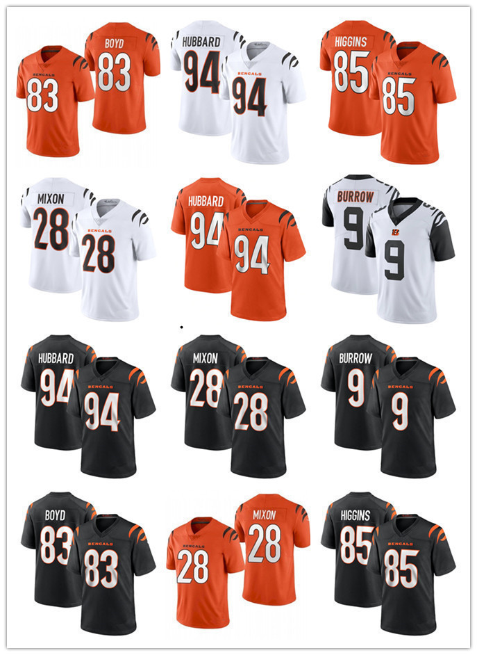

Jersey Men Women Youth Cincinnati''Bengals''Jersey 9 Joe Burrow 28 Joe Mixon 83 Tyler Boyd 85 Tee Higgins 94 Sam Hubbard Football Jerseys, Color