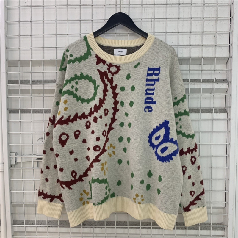 

Top Quality Knitted Sweater Men Women 1 Vintage Apricot Sweatshirts