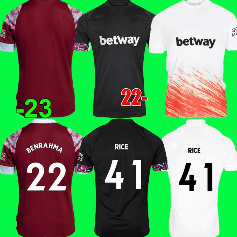 

L.PAQUETA RICE 22 23 Soccer Jerseys West Hams BOWEN BENRAHMA LANZINI ANTONIO SCAMACCA NOBLE FORNALS DAWSON Vlasic SOUCEK Men kids kits set Football Shirt Uniforms, 23 away