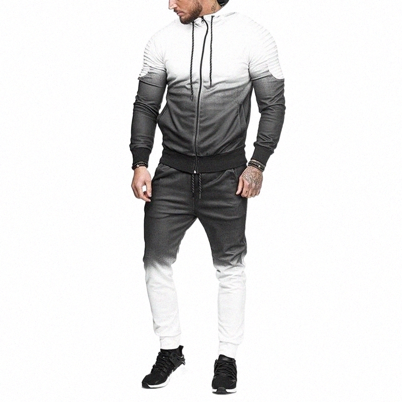 Men's Tracksuits men's Tracksuits ZOGAA Casual Tracksuit For Men Tops And Pants 2 Piece Set Fitness Sweat Suits Fashion Clothing Outfits J