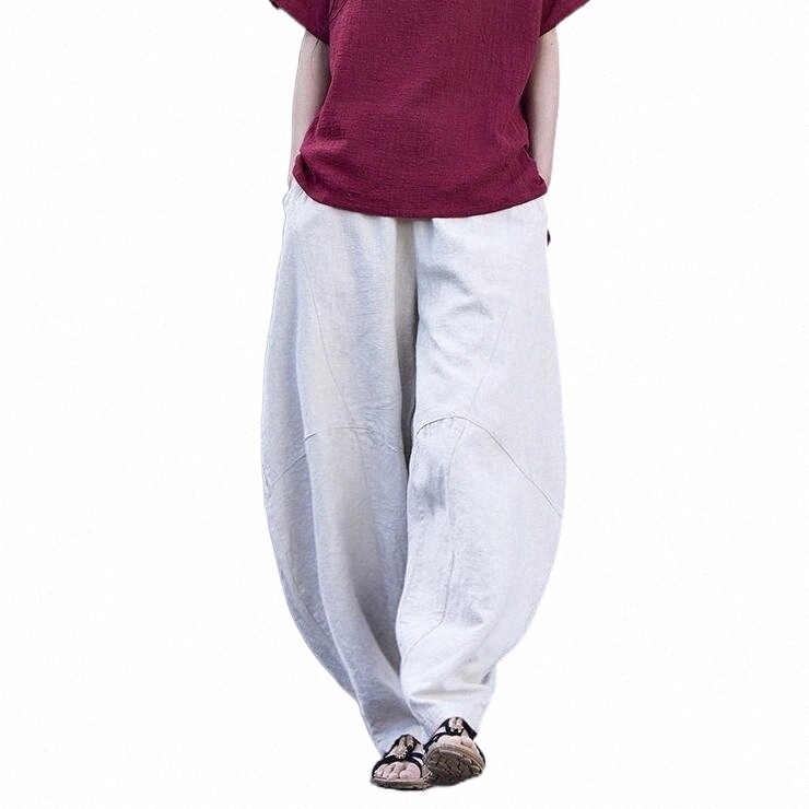 Women's Pants & Capris women's Pants & Capris YoYiKamomo Cotton Linen Women Maxi 2021 Spring Summer Solid Color Loose Casual Trousers t-image-798391236