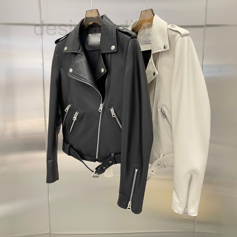 

Women' Leather & Faux designer 2021 Haining autumn new women' clothing slim locomotive jacket sheepskin leather coat women R401, 2# packing bag