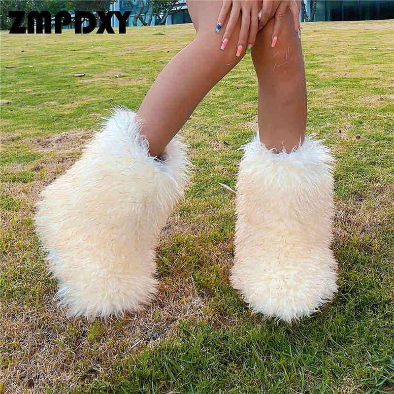 

Boots Women New Winter Fashion y2k Fur Plus Velvet Thickened Snow Designer Cute Imitation Celebrity 220903, As pic shows