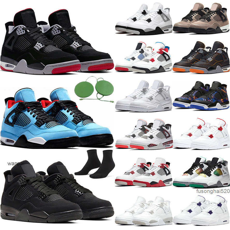 

University Blue Jumpman 4 4s Basketball Shoes for Men White Guava Ice Oreo Sail Noir Metallic Purple Black Cat Bred Shimmer Cactus Jack Men, # 23