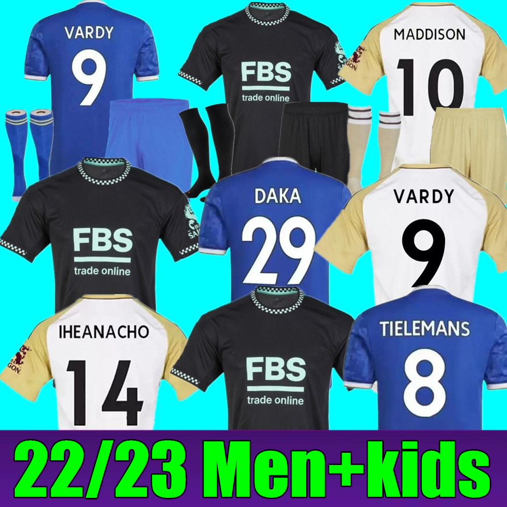 

New 22 23 soccer jerseys City VARDY Daka MADDISON LeiCEstErs TIELEMANS NDIDI AYOZE Barnes Schmeichel Lookman 2022 2023 men kids kit football shirt jersey, Kids home+socks