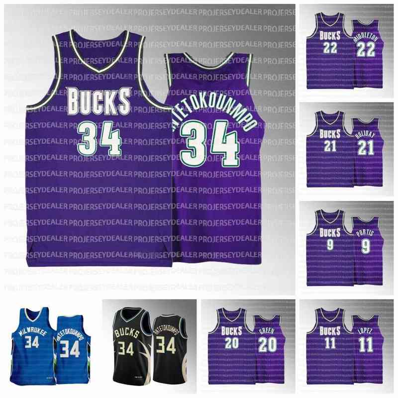 

Jersey Buck Giannis 34 Antetokounmpo 2022-23 Classic Edition Purple Jersey Khris 22 Middleton Jrue 21 Holiday Brook 11 Lopez Bobby 9 Portis Allen 5, Black youth s-xl
