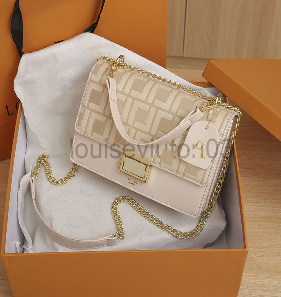 Designer Fend Bag PU Tote Shoulder Handbag Fashion Luxurious Messenger Womans Lovers New Chain Embossed Leather Ff Bag-image-798698774