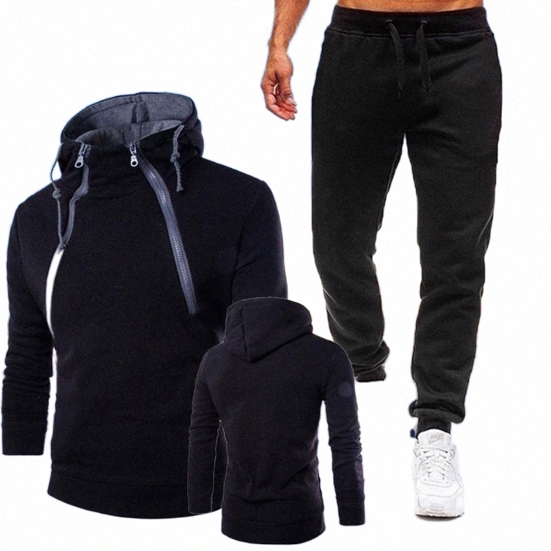 Parcours masculins sur voie masculine Tracksuit Spring and Automne Men Femme Femme Sweat à capuche Sports Pantalon Two-Piece Set 28EA #