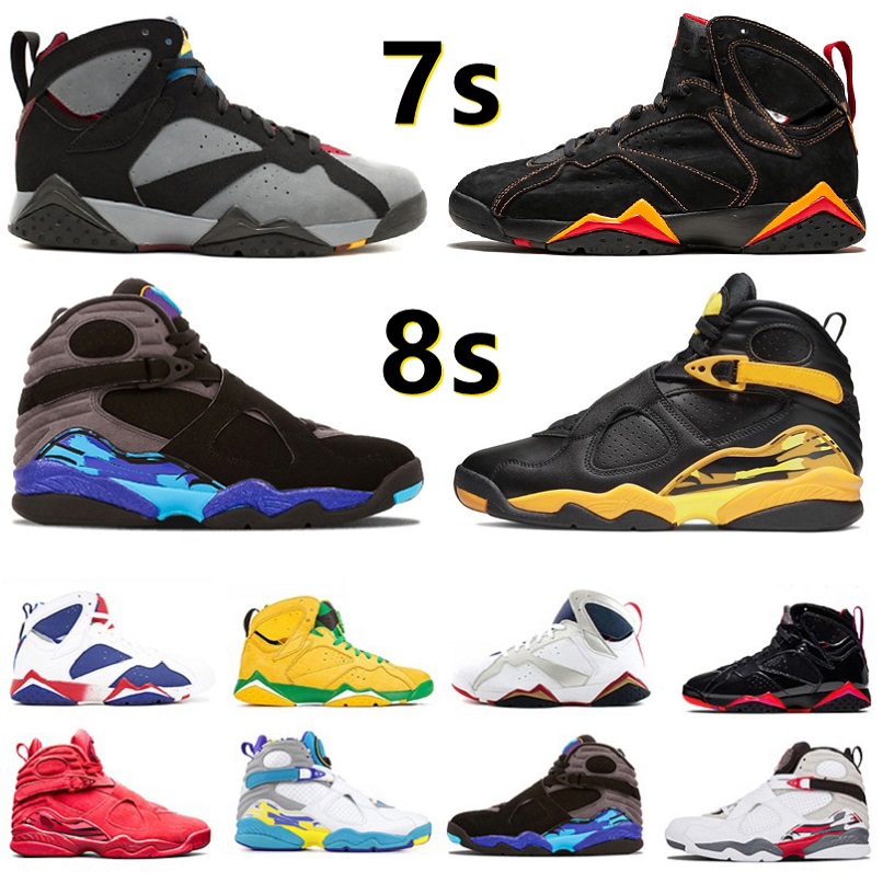 

Jumpman 7 8 Men Basketball Shoes 7s Citrus Bordeaux Topaz Mist Patent Leather Hare Flint 8s Paprika Taxi Aqua Raid South Beach Peat Mens Trainers Sports Sneakers 40-47, Color#9