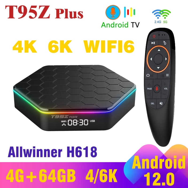 

T95Z PLUS Android 12.0 Smart TV BOX Allwinner H618 4G 32G 64G 6K 4K 3D BT 5G Dual WIFI6 Media Player Set top box