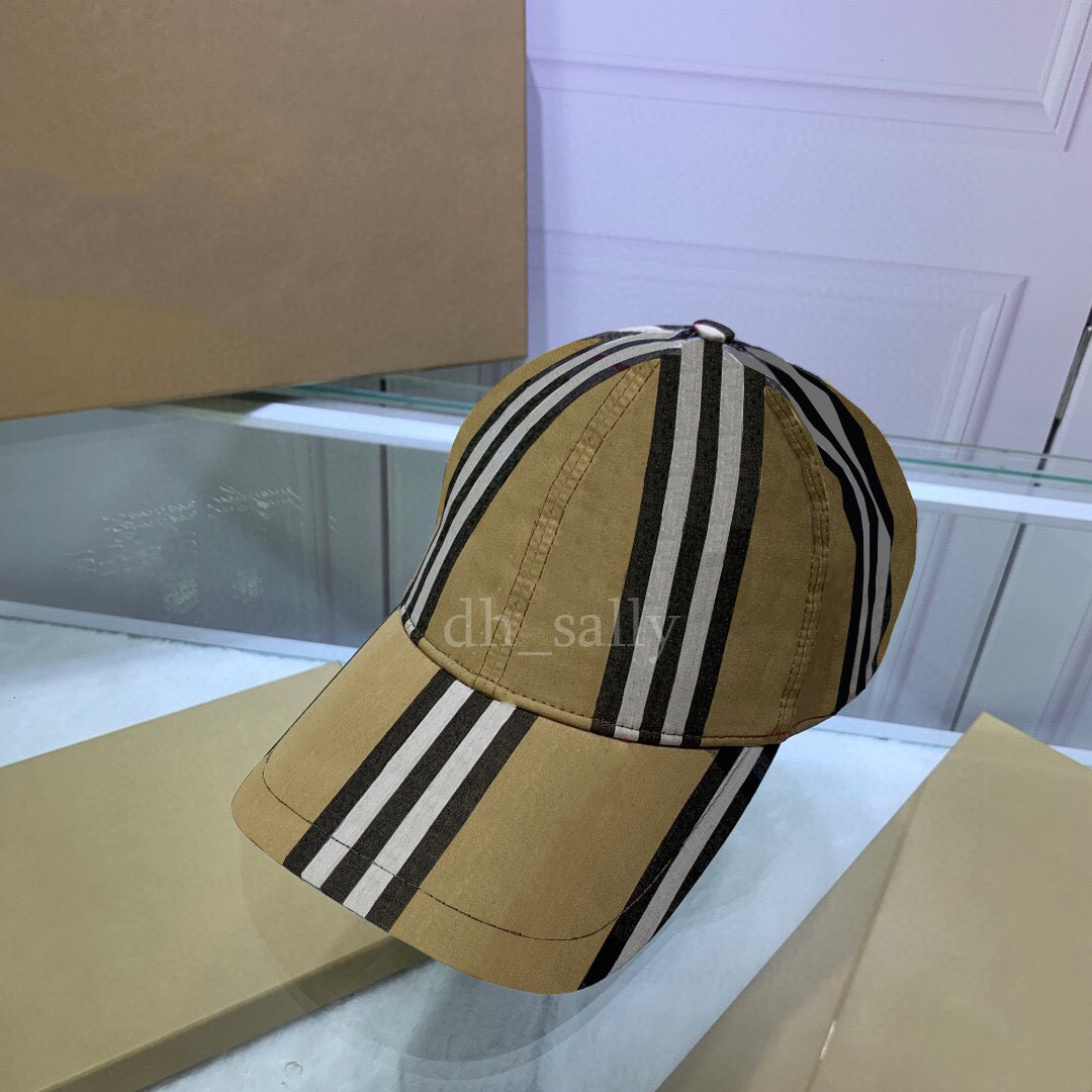 

Designer Classic Stripe Snapbacks Hat Men Women Sport Cap Four Seasons Breathable Hats High Grade Caps, Khaki