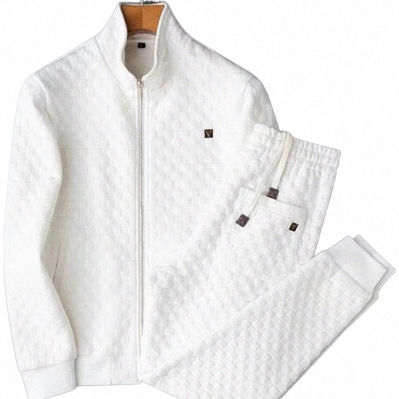 Suisses ￠ parcours masculines Nouvelles v￪tements de streetwear Waffle Veste de sports d￩contract￩s Veste de costume masculin Long Pantal