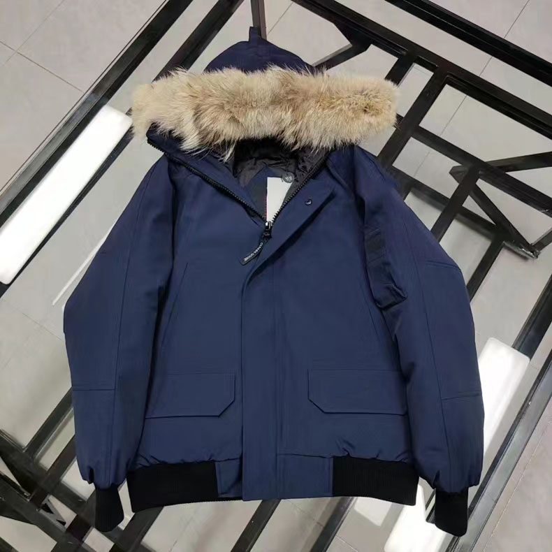 Winter Down Parkas outdoor leisure sports Jackets Hooded White duck down Hat Detachable collar cap warm real wolf fur Mens womens short thickened