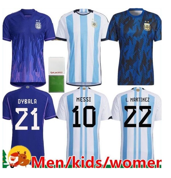 

3 start 22 -23 Argentina Soccer Jersey home 10 21 Dybala Thai Quality Shirts Away Black Customized 11 Di Maria 22 L.MARTINE Design Football wear kingcaps 14 Mascherano, 3 start 22-23 away with patch