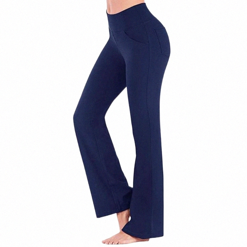 Women's Pants & Capris women's Pants & Capris Women Soft Tummy Control Yoga Stretchy High Waist Solid Color Bootcut Quick Drying Wide L-image-798384618
