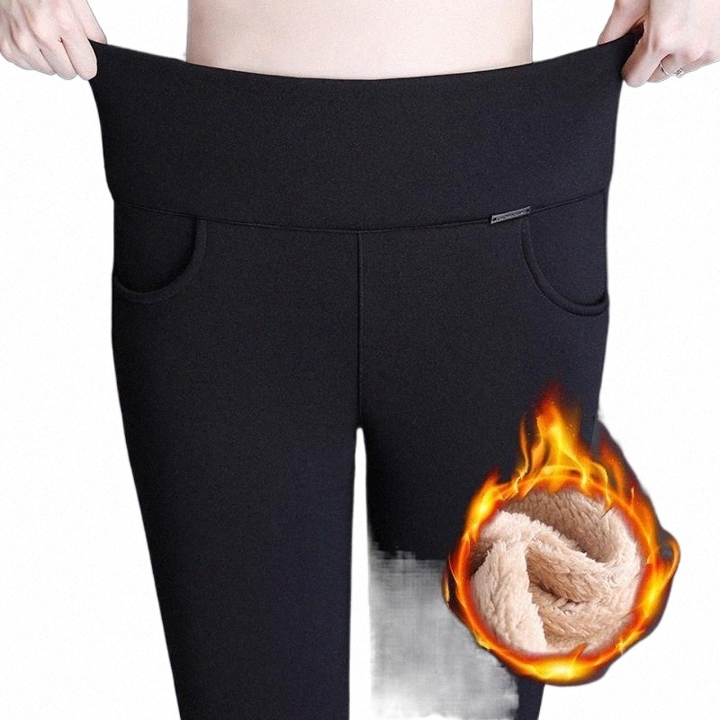 Women's Pants & Capris women's Pants & Capris Large Size 6XL 2021 Winter Women Warm Plus Thick Lamb Wool Slim High Waist Stretch Pencil-image-798394021
