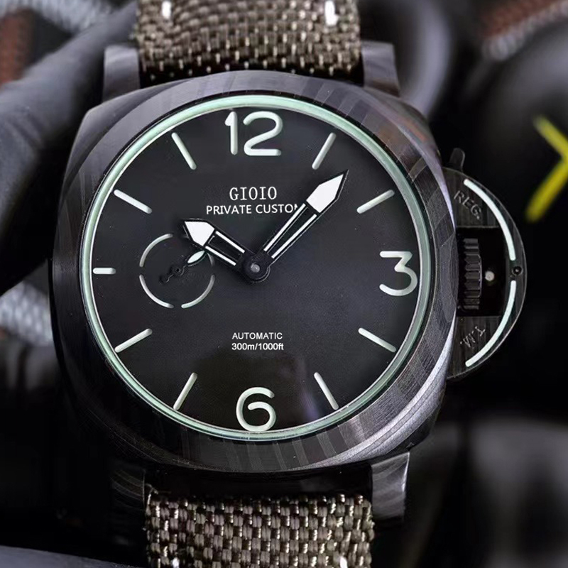 

Mens Automatic Mechanical Watch Green Black Rubber Luminous