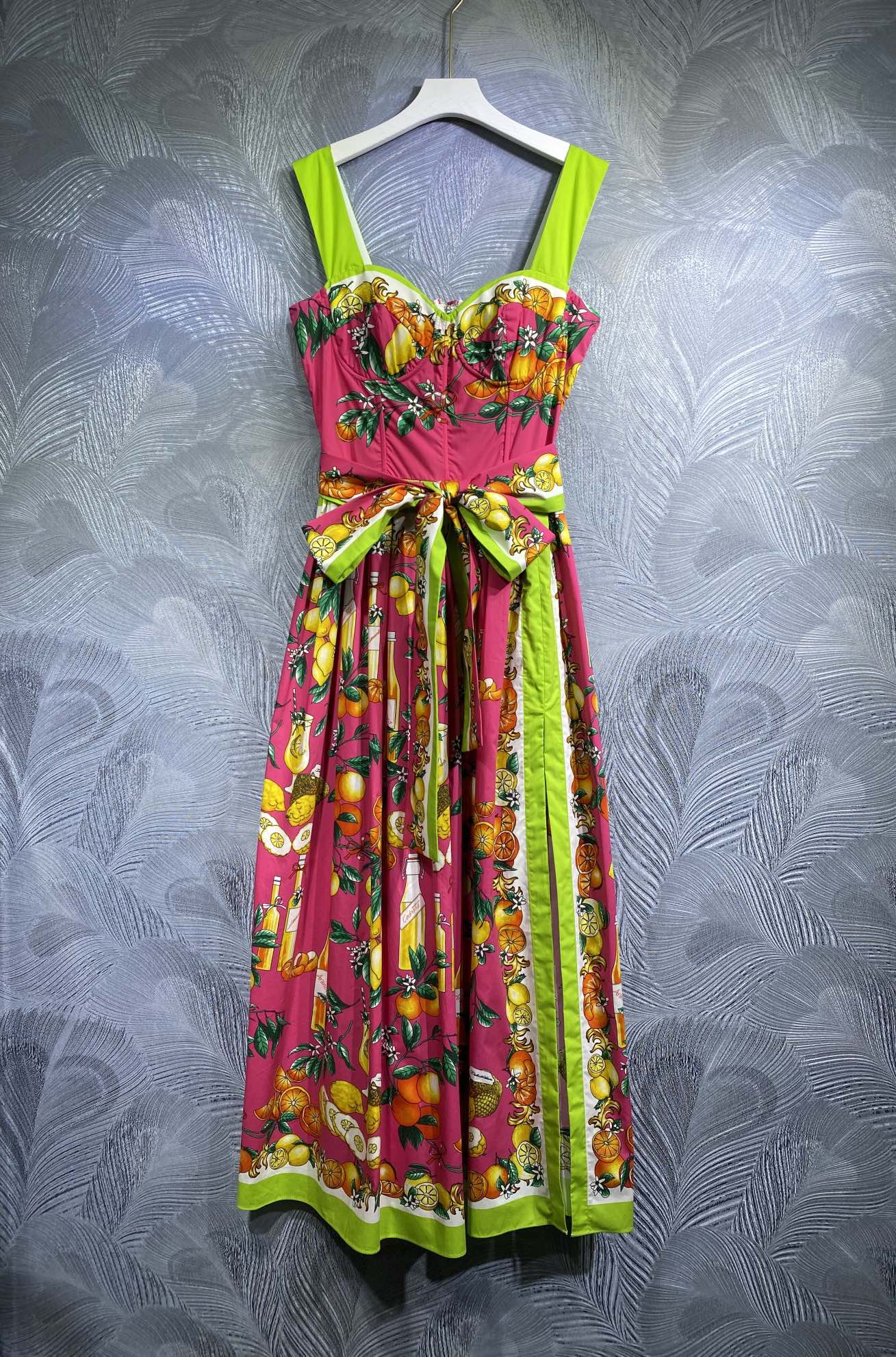 

Casual Dresses 2022 autumn new sling cotton print long dress, Multi