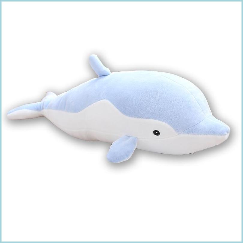 

Stuffed Plush Animals 50Cm Soft Dolphin Plush Toys Dolls Stuffed Down Cotton Animal Pillow Kawaii Office Nap Kids Christmas Gift For Dhogp, Blue