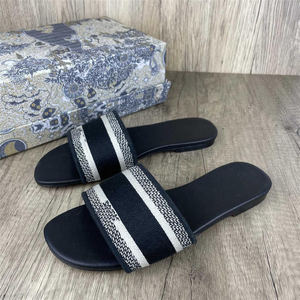 

2022 Women Slippers Fashion Flat Casual Woman Slipper Classic Designer Sandal Slides Summer Women Sandals Embroider Luxury Sandles Scuf292M, #01
