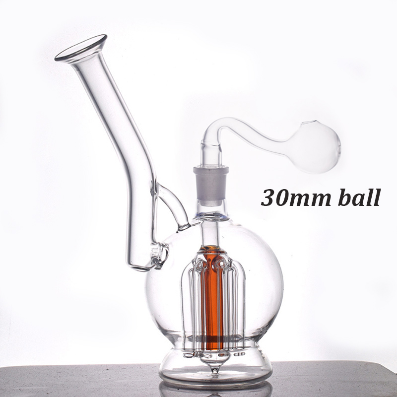 

Hookahs Glass Bong Smoking Water Pipe 6- Arm Tree Filter Percolator 14mm Joint Female Dab Rig Ashcatcher Bongs with Male Oil Burner Pot 1pcs