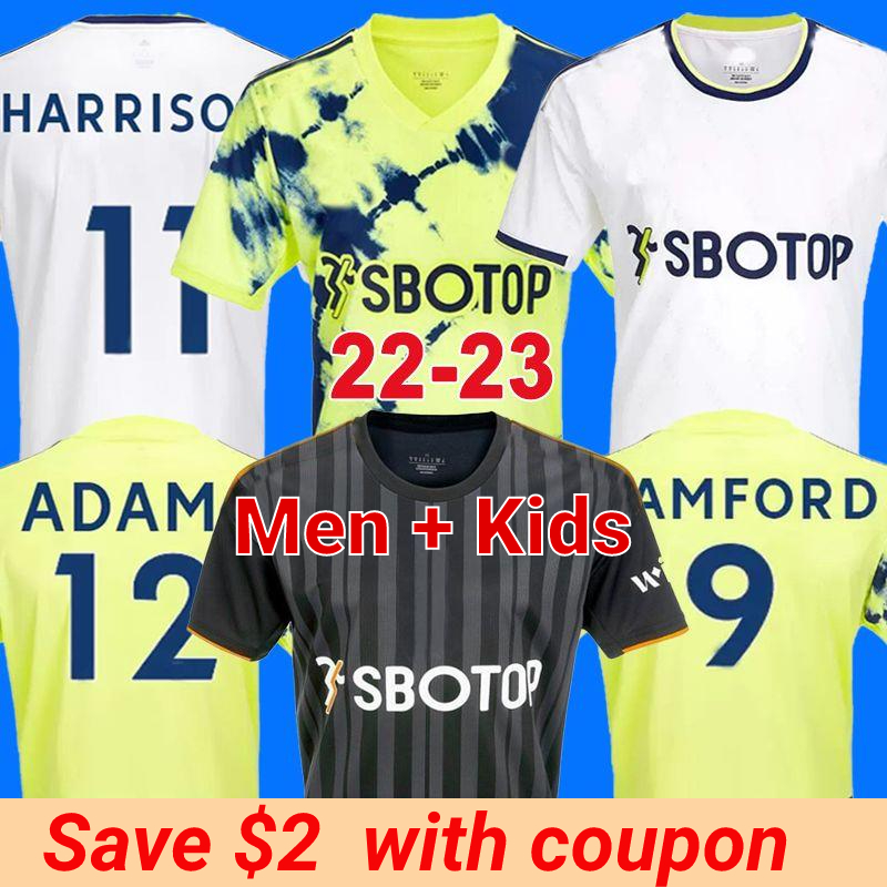 

S-4XL 22 23 SUMMERVILLE BAMFORD Soccer Jerseys LEEDS UnItEdS Adams KLICH HARRISON kit 2022 2023 Llorente Sinisterra JAMES football shirt Uniforms Men kids, 22/23 away kids