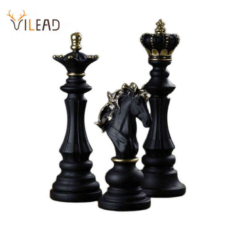 Decorative Objects Figurines Vilead Chess Pieces Figurines for Interior The Queen's Gambit Decor Office Living Room Home Decoration Modern C