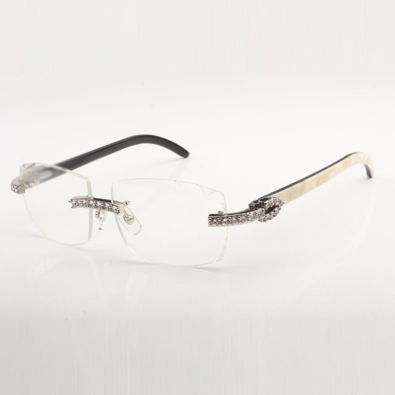 

XL diamond Buffs sunglasses frames 3524015 with natural buffalo horn legs and 57 mm clear cut lens