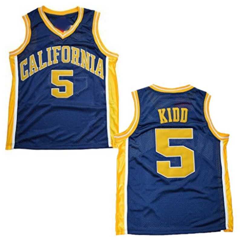 

2022#5 Jason Kidd Basketball Jersey Mens Stitched #5 Jason Kidd California College Blue Basketball Jersey -XXL