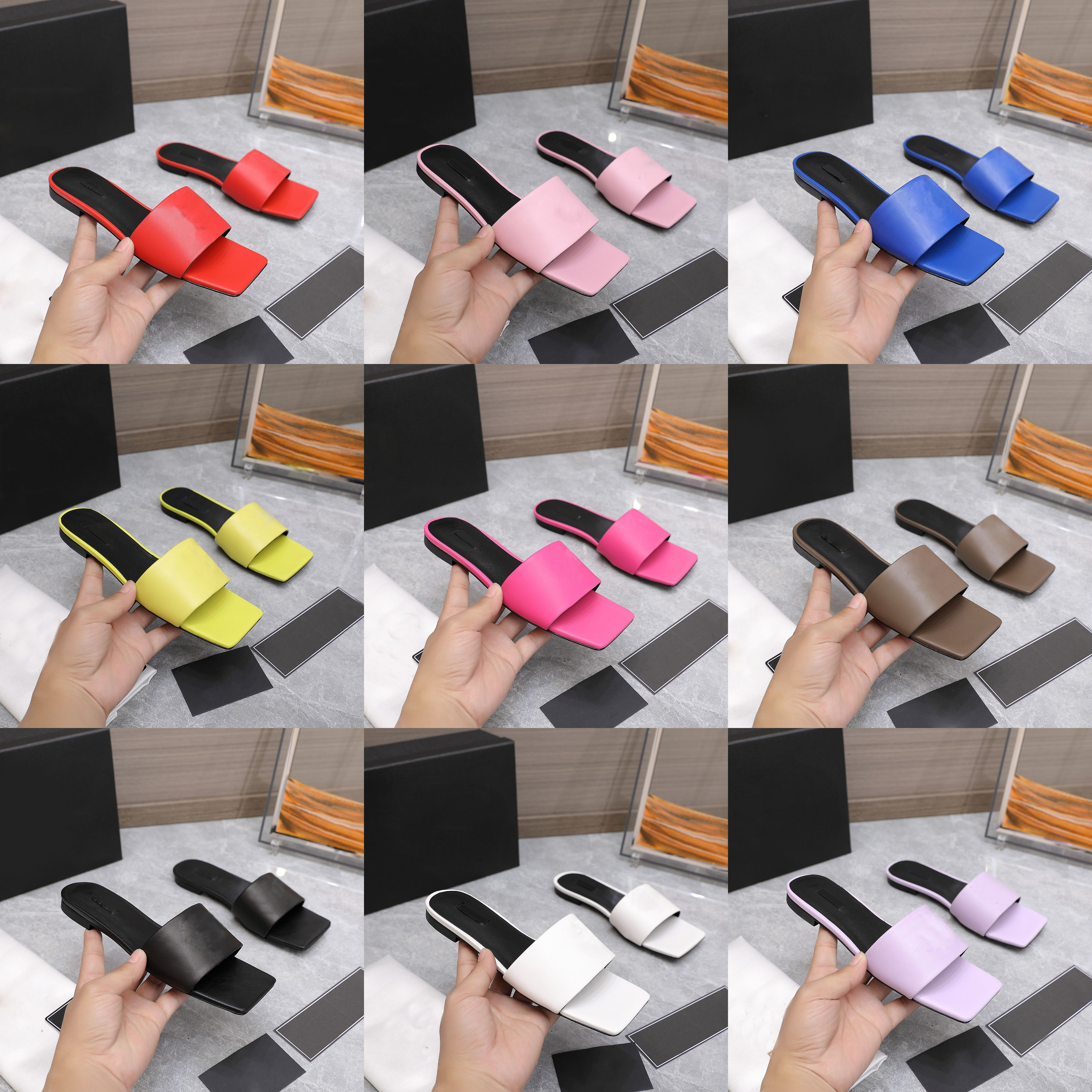 

2022 Stylish Women Slippers Flat Leather Sandals Outdoor Casual Heeled Slipper Summer Designer Top Luxury Fashion Ladies Beach Flat Flip Flops, Customized