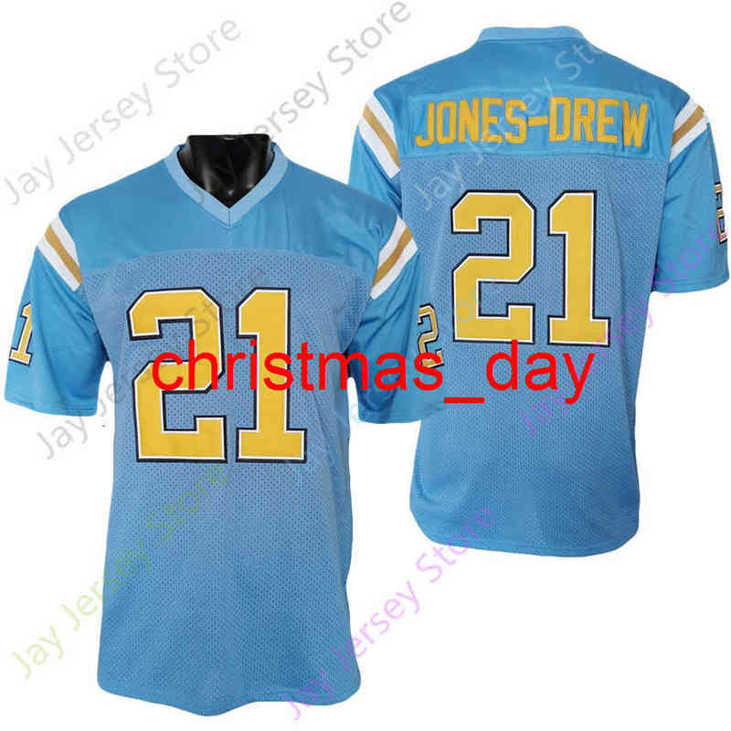 

Men's T Shirts 2021 New NCAA UCLA Bruins Football Jersey 21 Maurice Jones-Drew College Jersey Baby Blue Size Youth Adult, As pic
